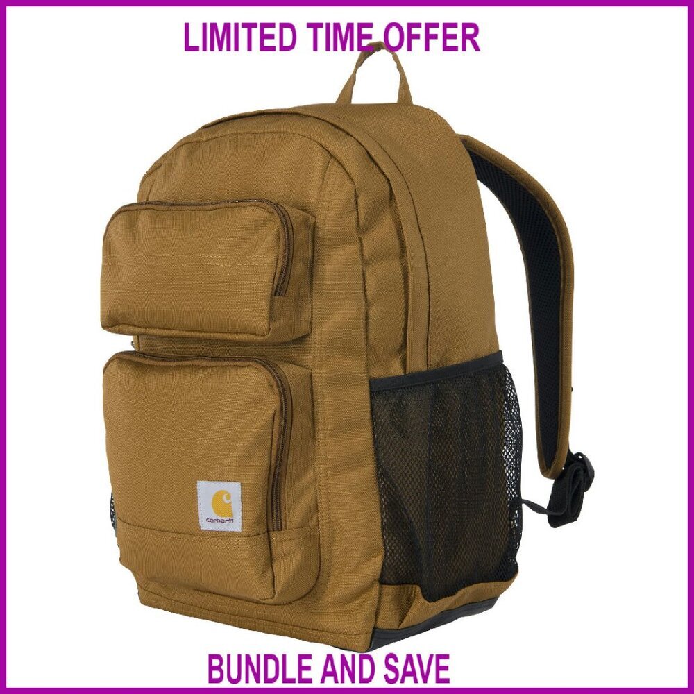 27L Durable Backpack with Laptop Sleeve, Water Resistant Polyester